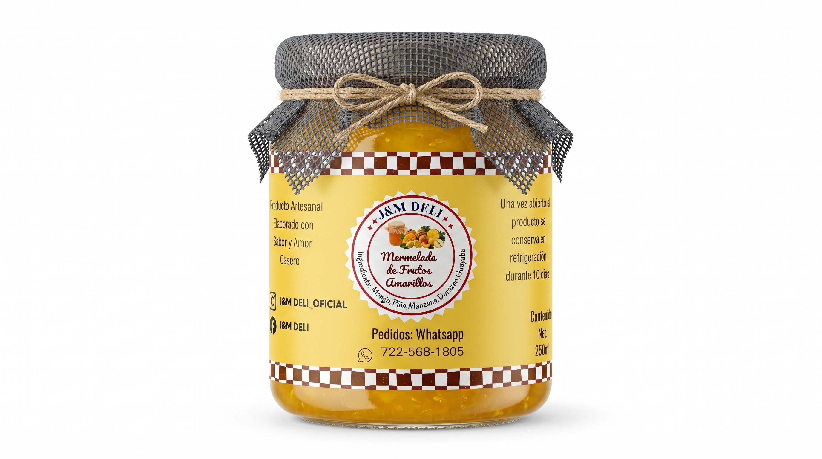 Frasco de mermelada de frutos amarillos J&M Deli